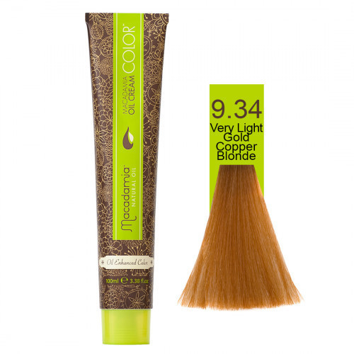 Macadamia Oil Cream Color 9.34 Very Light Gold Copper Blonde