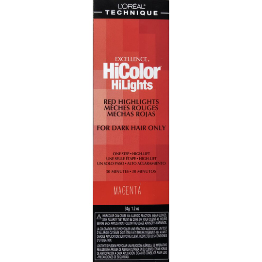 (3-Pack) L'Oreal Technique Hicolor Highlights Magenta Dark Hair 34g