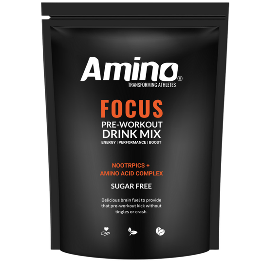(Red Berry, 22 Servings) Amino Focus - Pre Workout Powder - 5000mg Nootropics with Caffeine, Alpha-GPC & Amino Acids