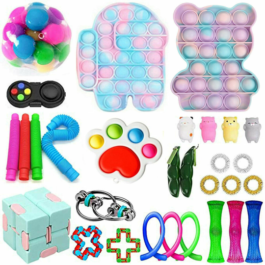 (TG16234H9) 30 Pack Fidget Toys Set Sensory Tools Bundle Stress Relief Hand Kids Adults Toy