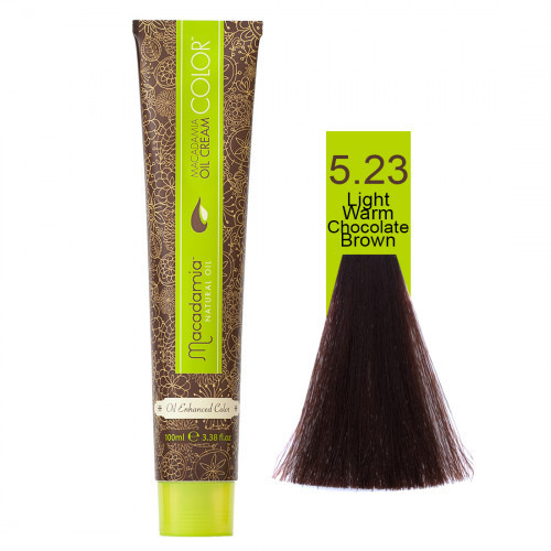 Macadamia Oil Cream Color 5.23 Light Warm Chocolate Brown