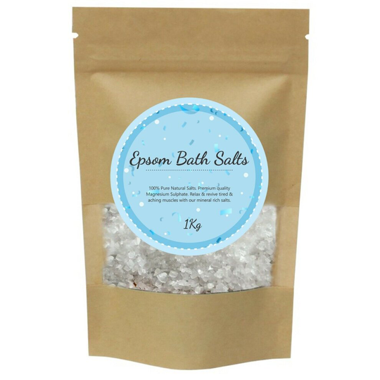 (Natural - No Scent, 1kg / 1000g) Epsom Salt Bath Salts Natural Magnesium Sulphate