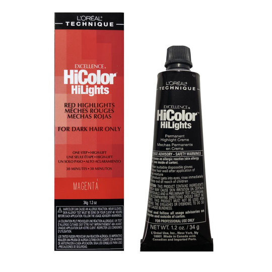 (1-Pack) L'Oreal Technique Hicolor Highlights Magenta Dark Hair 34g