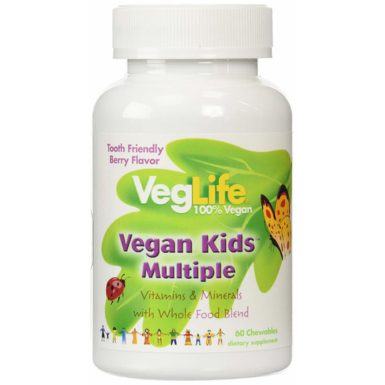 VegLife, Vegan Kids Multiple, Berry Flavour, 60 Chewables