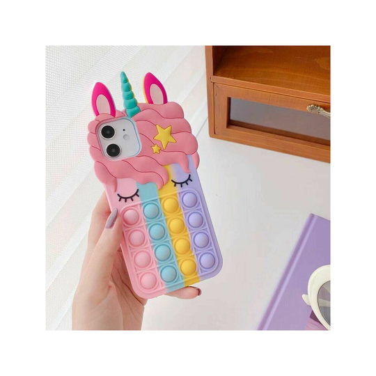 (iPhone 11 Pro Max, 1) Pop It Fidget Push Cute Shape Design Bubble Case - iPhone Models
