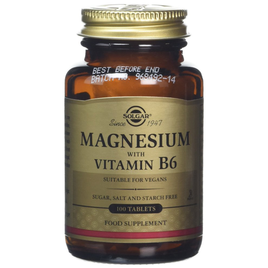 Solgar Magnesium with Vitamin B-6 Tablets - 100 tablets