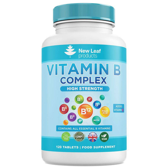 New Leaf Products Vitamin B Complex Tablets - High Strength - All 8 B Vitamins (One Year Supply) 120 Tablets