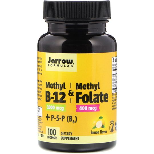Jarrow Methyl B-12 and Methyl Folate Dietary Supplement 100 Lozenges