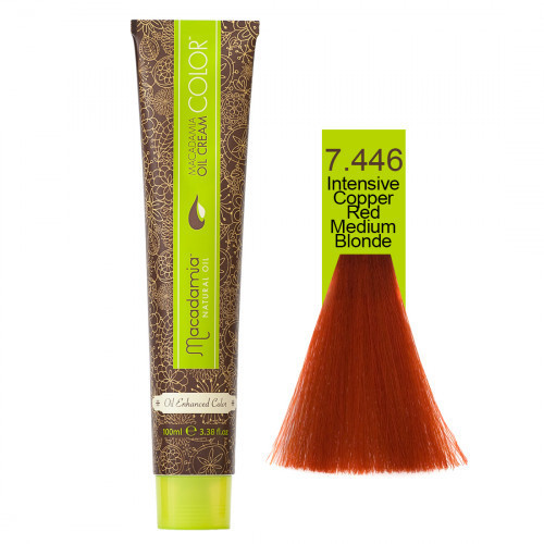 Macadamia Oil Cream Color 7.446 Intensive Copper Red Medium Blonde