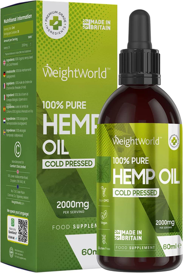 Weightworld 100% Pure Cold Pressed Hemp Oil 60Ml