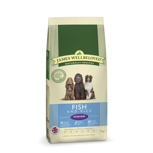 Jwb Adult Dog Senior Fish & Rice Kibble 15kg