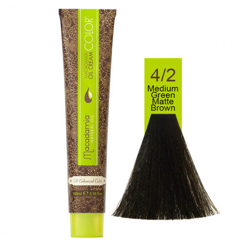 Macadamia Oil Cream Color 4/2 Medium Green Matte Brown