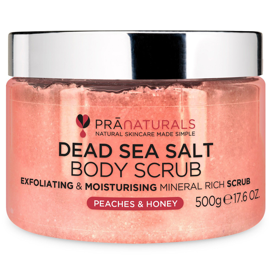 Pranaturals Dead Sea Salt Body Scrub 500G - Peach & Honey