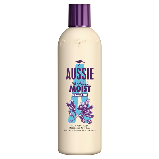 Aussie Shampoo Miracle Moist Dry Damaged Hair Smoothen Macadamia Nut Oil 300ml