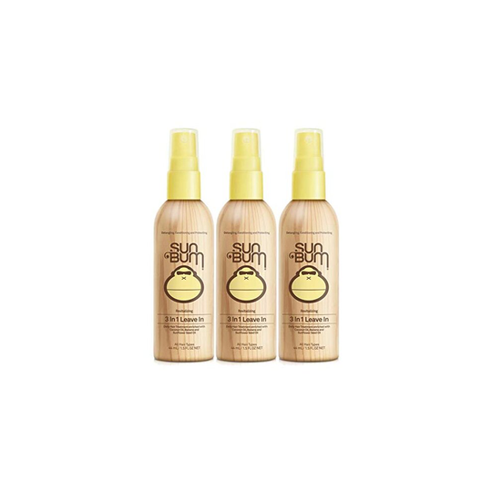 Sun Bum Revitalizing 3 in 1 Leave In Hair Conditioner, 1.5 oz, pack of 3