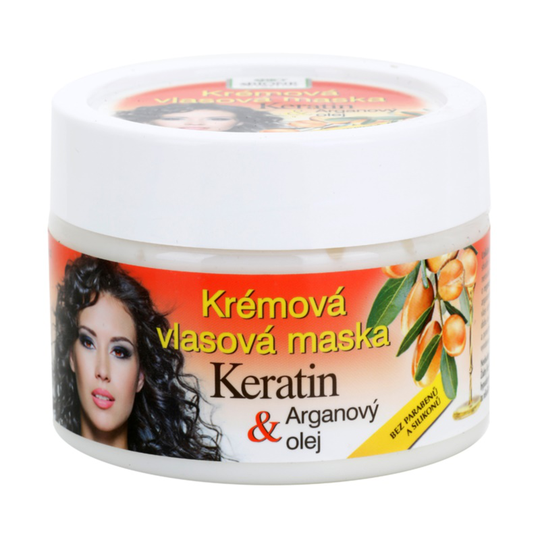 Bione Cosmetics Keratin + Argan Regenerating Mask for Hair 260 ml