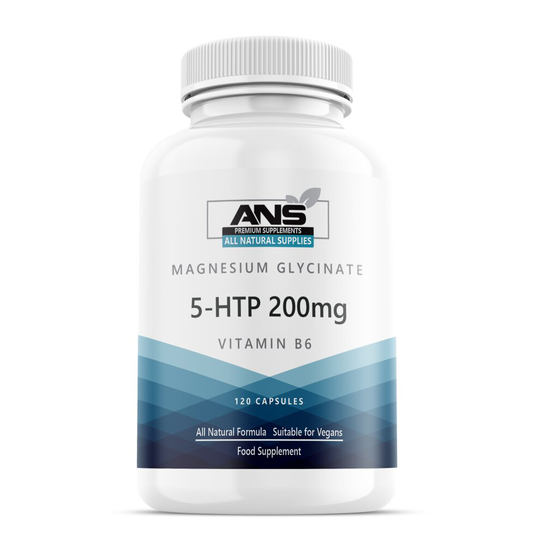 5HTP 200mg + Magnesium Glycinate & Vitamin B6 Natural Vegan Capsules