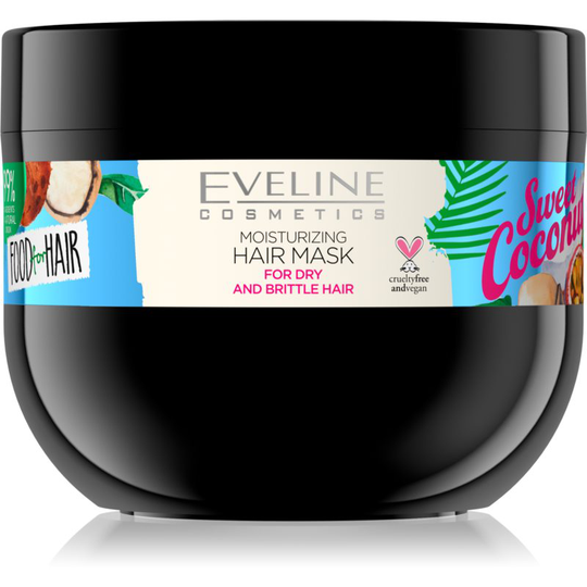 Eveline Cosmetics Food for Hair Sweet Coconut Hydrating Hair Mask For Dry And Brittle Hair 500 ml