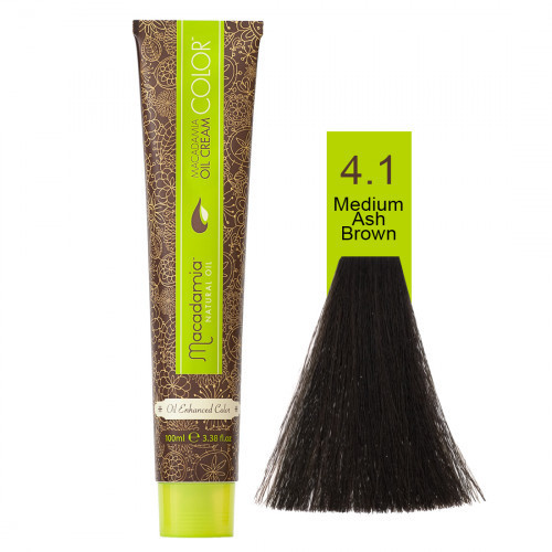 Macadamia Oil Cream Color 4.1 Medium Ash Brown