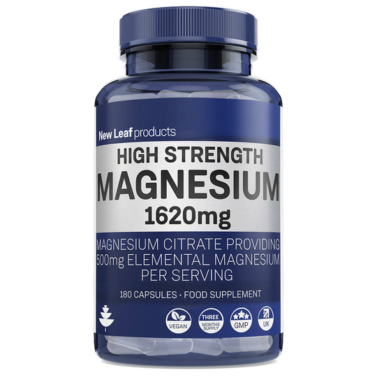 New Leaf Products Magnesium Supplements 1620Mg High Strength Magnesium Citrate 180 Capsules