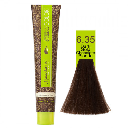 Macadamia Oil Cream Color 6.35 Dark Gold Chocolate Blonde