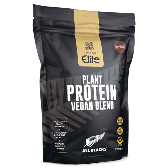 Healthspan Elite All Blacks Plant Protein Vegan Blend Chocolate 750G