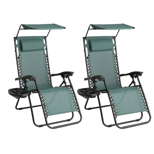 Gravity Chair 2 Pack with Sunshade Green