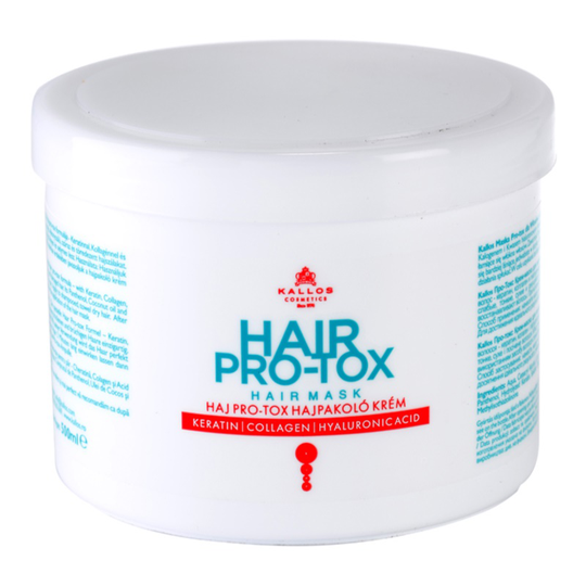 Kallos Hair Pro-Tox Mask for Fine and Damaged Hair With Coconut Oil, Hyaluronic Acid and Collagen 500 ml