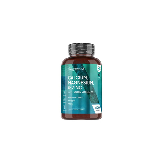 WeightWorld Calcium Magnesium Zinc & Vitamin D3 - 400 Vegan Tablets