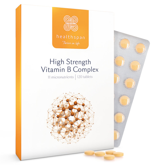 Healthspan High Strength Vitamin B Complex, 120 Tablets, Vegan