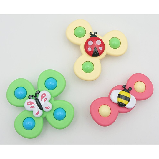 DYZI Suction cup Insect Spinner toys Sensory Early Learning Stress Relief - Great Gift - 3 Piece Set