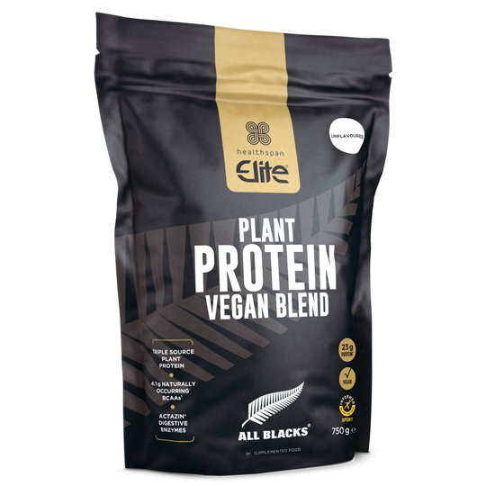 Healthspan Elite All Blacks Plant Protein Vegan Blend Unflavoured 750G