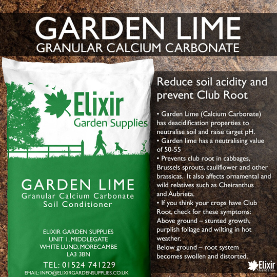(Bag, 1kg) Elixir Gardens Granular Garden Lime Agricultural Limestone pH Soil Improver Calcium Magnesium |1kg - 25kg | supplied in a Bag or Re-Sealabl