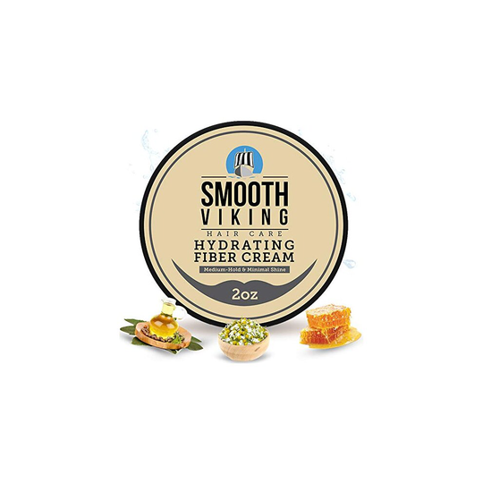 Hair Cream For Men | Smooth Viking Hydrating Fiber Cream for Styling (2 Ounces) - Hair Styling Cream for Matte Finish & Medium Hold - Water Soluble Ha