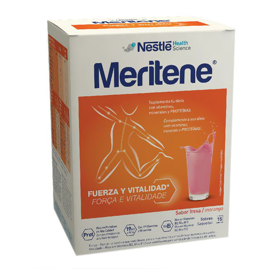 Meritene Supplement Soluble Powder Drink Strawberry x15