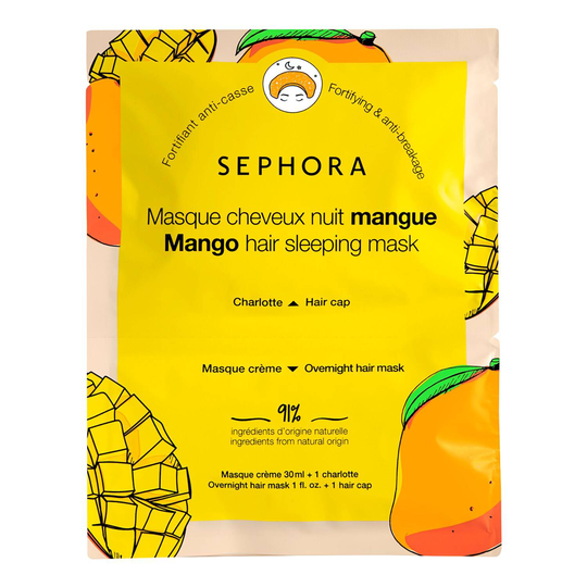 Sephora Collection Overnight Hair Mask Cream Mask And Cap Mango Hair Night Mask