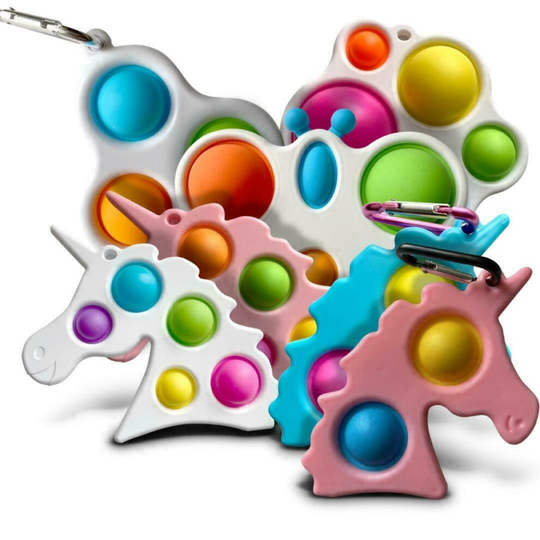 Pop Fidget Toy Push It Simple Dimple Bubble Key Chain Sensory Toy
