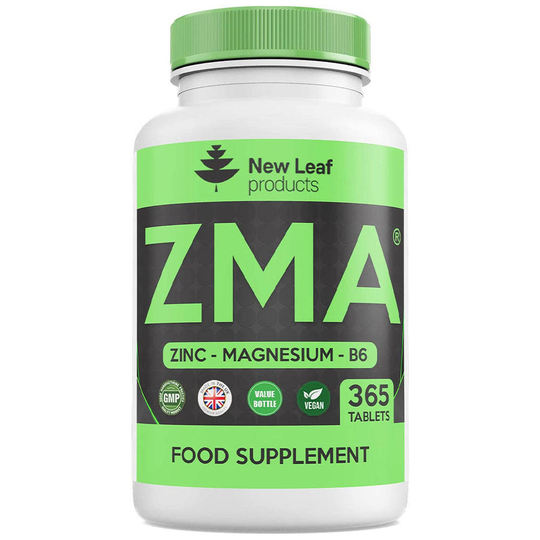 New Leaf Products Zma Supplement - Zinc Magnesium & Vitamin B6 - Muscle, Sleep Support 365 Tablets