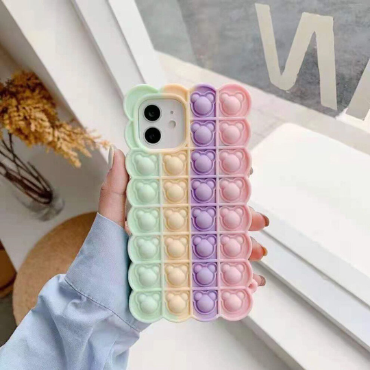 (Galaxy A02s, 1) Pop It Fidget Push Cute Shape Design Bubble Case For Samsung Models
