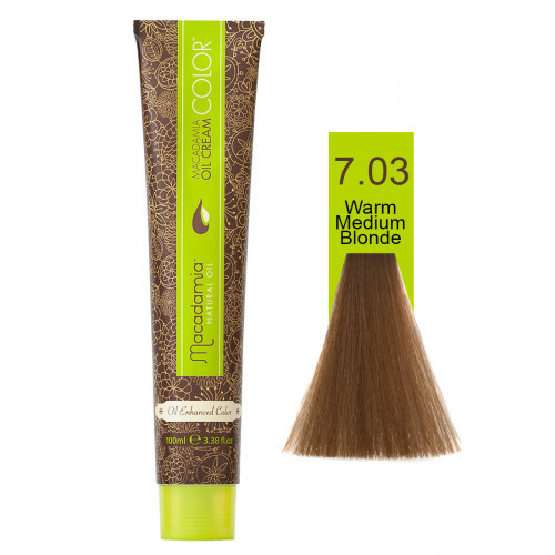 Macadamia Oil Cream Color 7.03 Warm Medium Blonde