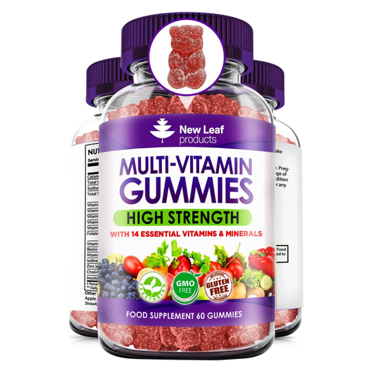 Multivitamin Gummies High Strength for Men & Women - Vegetarian +14 Essential Vitamins & Minerals - Gluten Free, Non-GMO Multi Vitamins for Adults V