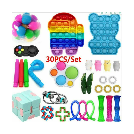 30 Pack Fidget Toys Set Sensory Tools Bundle Stress Relief Hand Gift