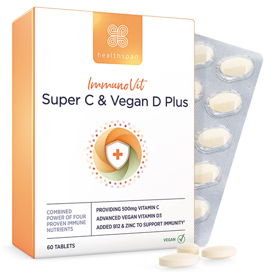 Healthspan Immunovit Super C & Vegan D Plus 60 Tablets