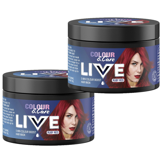Schwarzkopf Colour & Care Live Ruby Red 5 Minute Colour Boost Hair Mask 2 X 150Ml