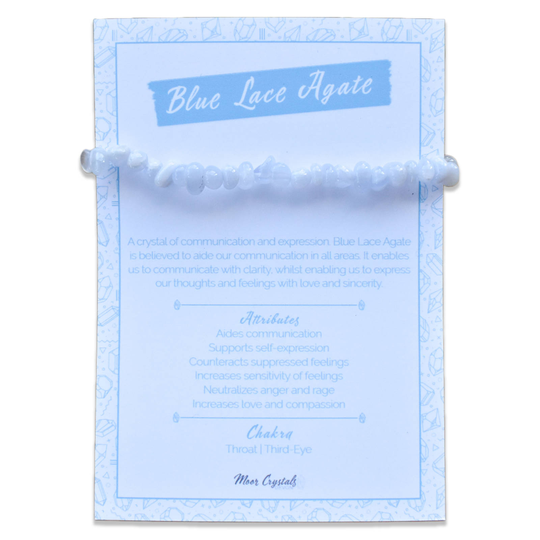 Moor Crystals Blue Lace Agate Crystal Chip Bracelet