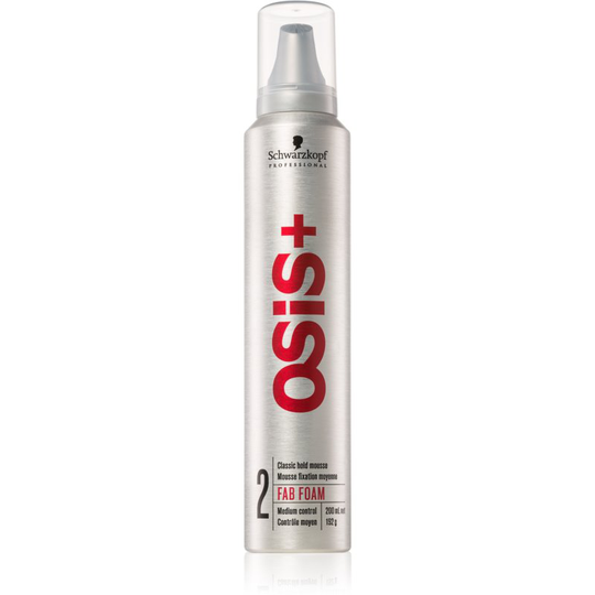 Schwarzkopf Professional Osis+ Fab Foam Heat Protectant Styling Foam for Volume and Hold for All Hair Types 200 ml
