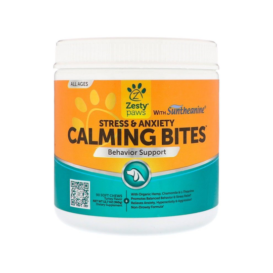 Zesty Paws, Calming Bites for Dogs, Stress & Anxiety, Turkey, 90 Chews