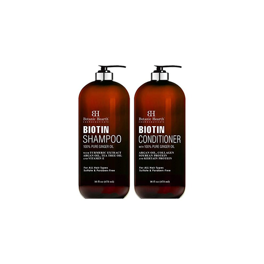 BOTANIC HEARTH Biotin Shampoo and Conditioner Set - with Ginger Oil & Keratin for Hair Loss and Thinning Hair - Fights Hair Loss, Sulfate Free, for Me