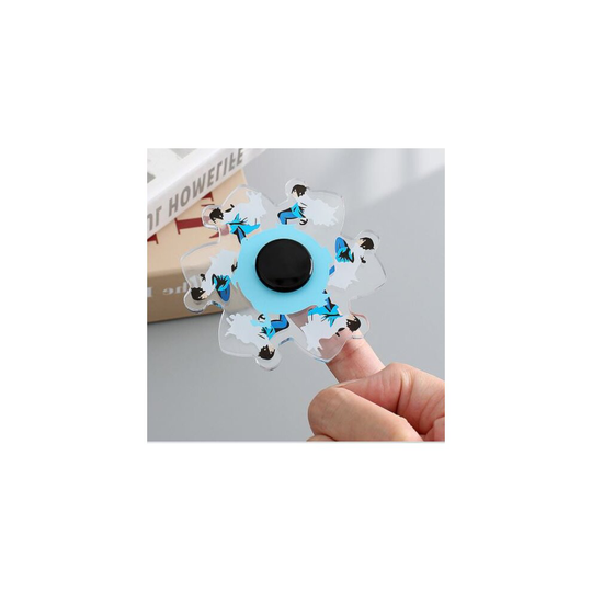 (Sasuke) 2PCS Dynamic Running Fingertip Gyro Cartoon Anime Fidget Toy Spinner Stress Relief Best Gift
