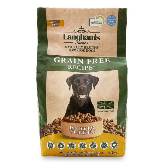 Langham's Grain Free Dog Food Rich in Turkey with Potato 1.5kg